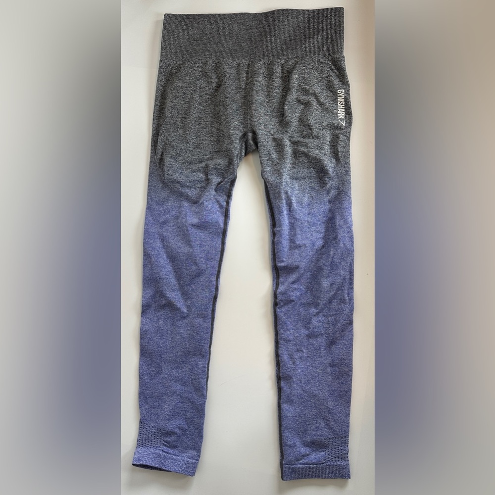 Gymshark‎ Adapt Gray Purple Blue Ombre Seamless Leggings Pull On Activewear